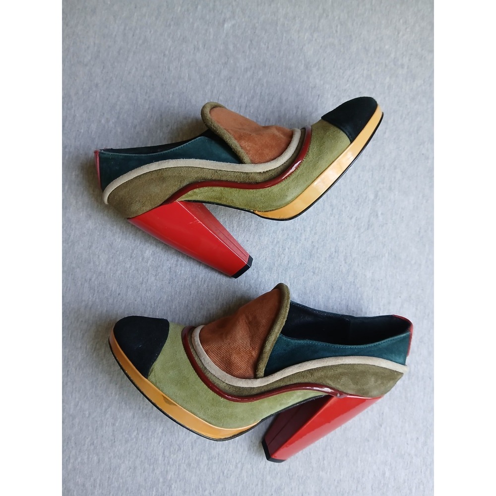 Kron Shoes 36 Funky Art To Wear Avant Garde Color Block Anthropologie Y2k